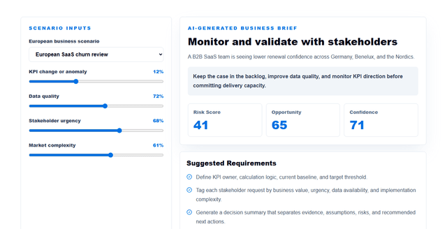AI Business Analyst Co-Pilot For European Market Decisions preview