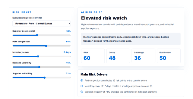 European Supply Chain Risk & Disruption Control Tower preview